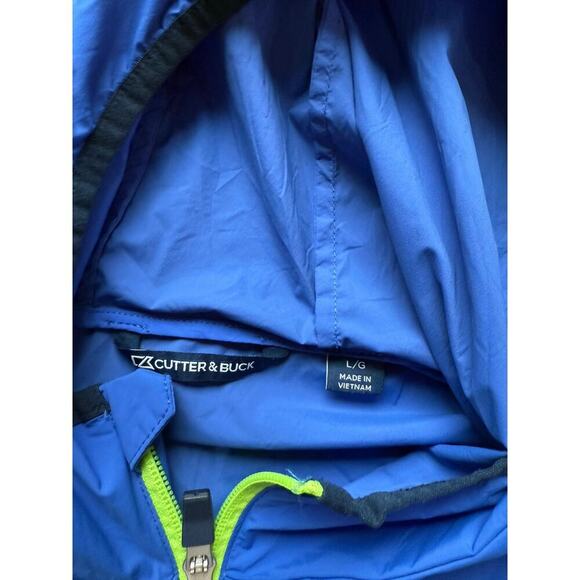 Cutter & Buck Men’s Windbreaker Jacket, Blue, size Large, Hooded, Long Sleeve - Picture 5 of 6